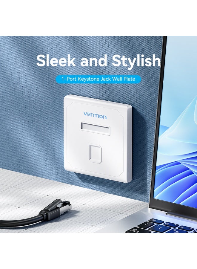 VENTION 1 Port keystone Jack Wall Plate White 86 Type Model # IFDW0 - Image 2