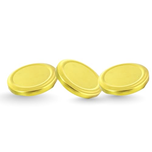 Machak Glass Jar Lids Only 63mm For 63 mm Mouth Jars (Gold, 3 Pcs) - Image 1