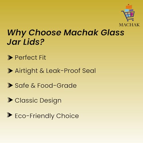 Machak Glass Jar Lids Only 63mm For 63 mm Mouth Jars (Gold, 3 Pcs) - Image 4