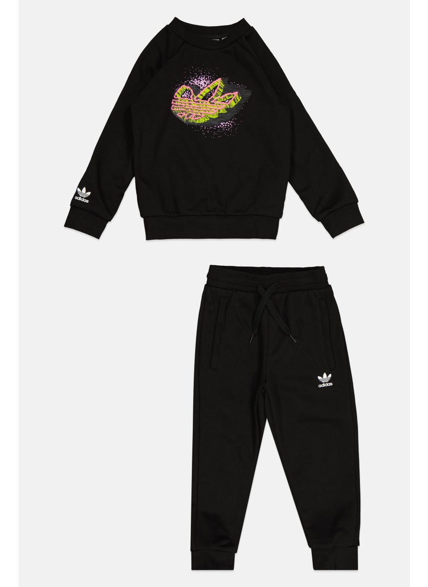 adidas Originals Kids Boy 2 Pc Set Sweatshirt And Sweatpants, Black  - Image 1
