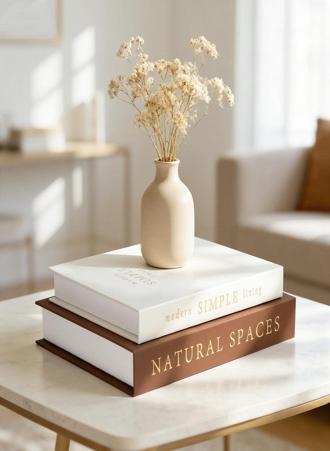 TULOBI Exquisite Decorative Books - Set of 2 Stylish Boxes, Enhance Your Coffee Table, Book Shelf and Mantel Shelf Decor, Linen Fake/Faux Books for Modern Home Decoration, Photo Storage or as a Keepsake Box - Image 1