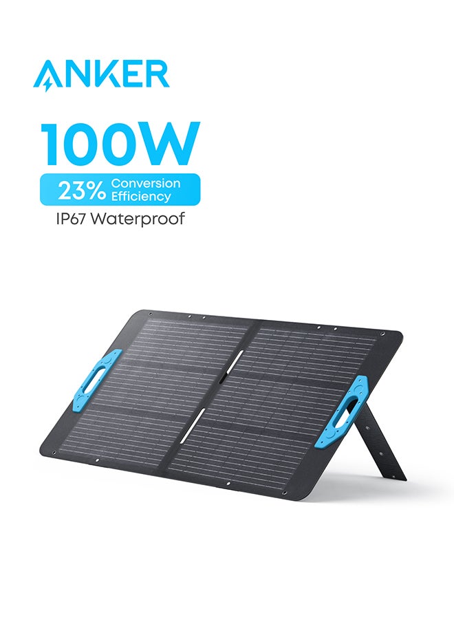Anker SOLIX PS100 Solar Panel with Adjustable Kickstand, 100W Foldable Portable Solar Charger, IP67 Waterproof, 23% Higher Energy Conversion Efficiency, for Camping, RVs, and outs  - Image 1