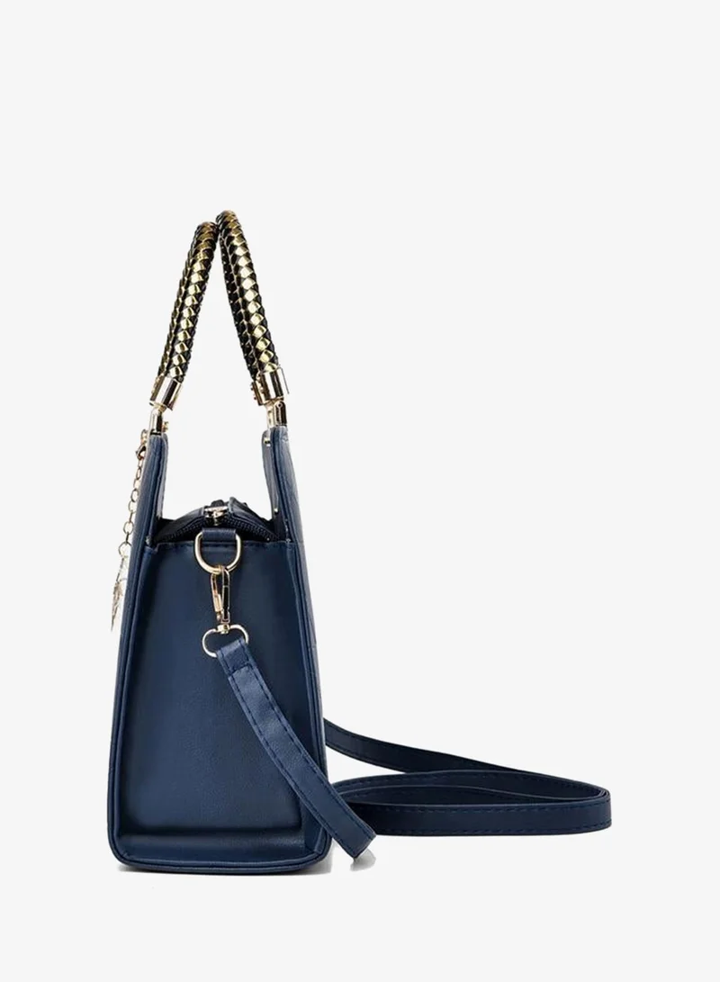 Take Two  Navy Blue Geo Pattern Handbag for Women | Best Price UAE