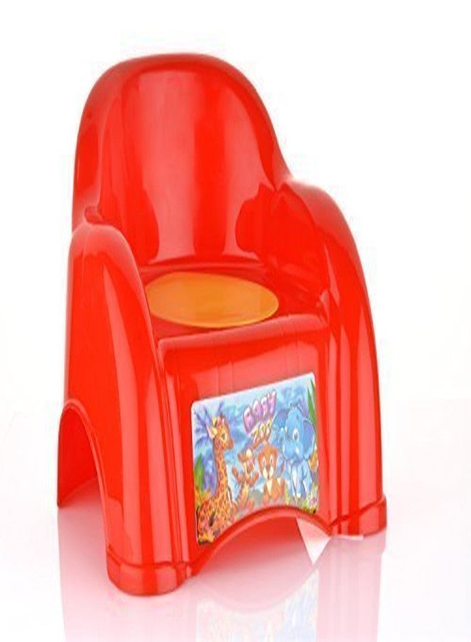 Nabhya 2 in 1 ABCD Baby Potty Seat Baby Potty Training Seat and Baby Chair for 6-18 Month (Red) - Image 3