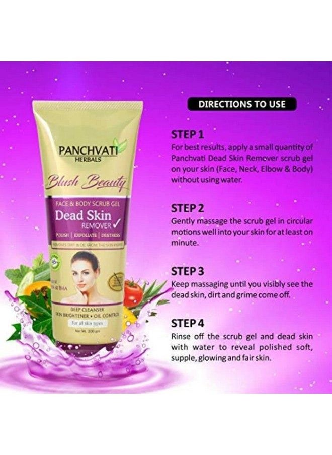 Panchvati Dead Skin Remover Gel With Pineapple Papaya Tomato & Cucumber Enzymes Extracts (Face & Body Scrub Gel) Parabens & Sulphate Free Combo Pack Of 2 (Each 200 Ml) Cleansing Dead Skin & Tan Removal  - Image 5