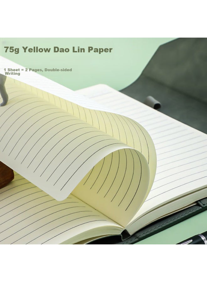 Jiaranheng Jiaran Heng Notebook، دفتر أنيق عالي الجودة، قرطاسية مكتبية رفيعة المستوى، غلاف جلدي سميع A5، سجل اجتماعات، مذكرات عمل، قابل للتخصيص، أزرق بحر عميق - Image 5