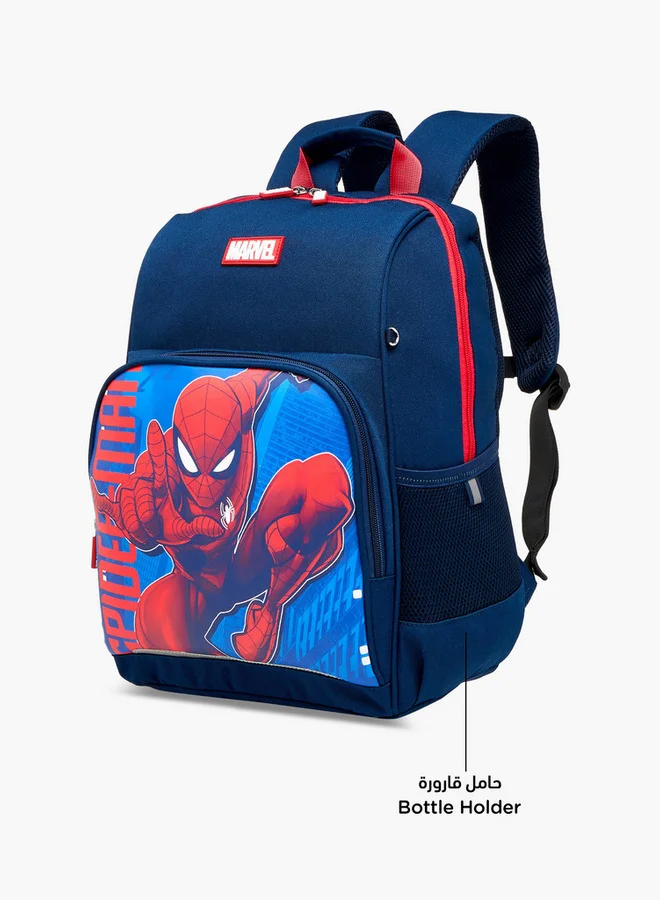 MARVEL NAVY Spider-Man Print School Backpack with Adjustable Shoulder Straps and Zip Closure - 13x31x41 cm  | Best Price UAE