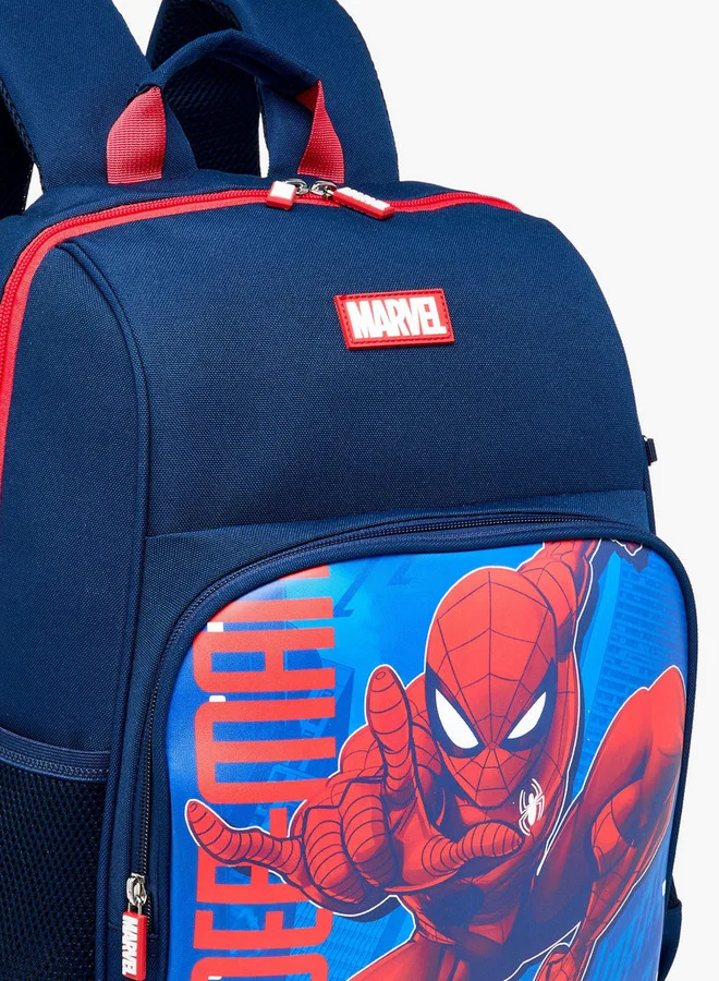 MARVEL NAVY Spider-Man Print School Backpack with Adjustable Shoulder Straps and Zip Closure - 13x31x41 cm  | Best Price UAE