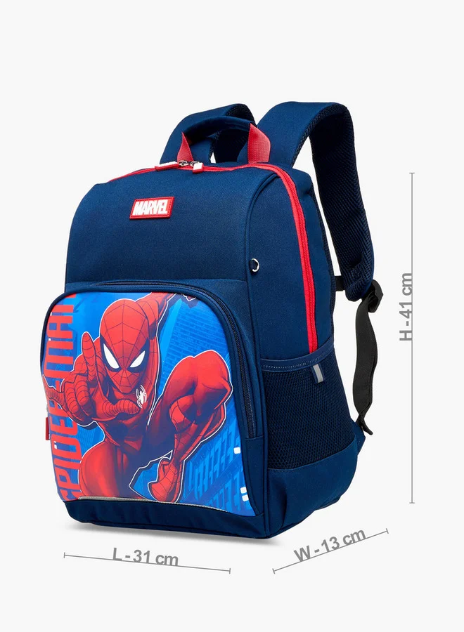 مارفل Spider-Man Print School Backpack with Adjustable Shoulder Straps and Zip Closure - 13x31x41 cm