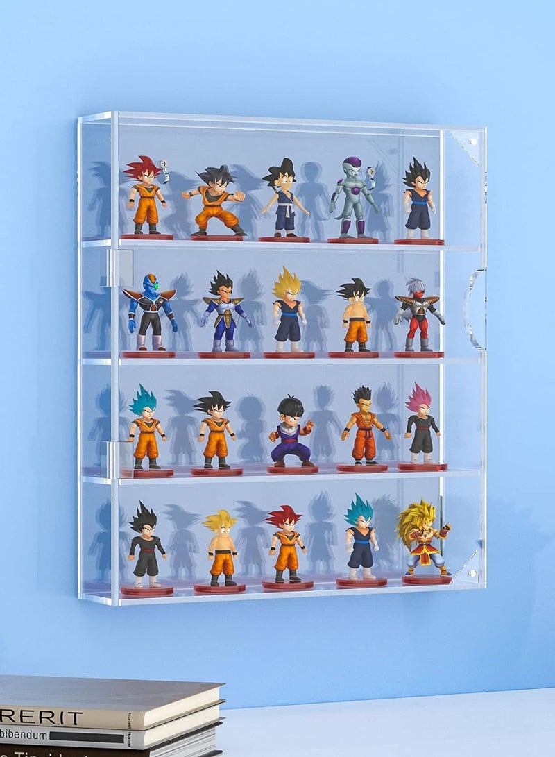 TPGP Acrylic Display Case for Mini Funko Pop Figures, Clear Wall Mounted or Desktop 4 Layer Storage Box Cabinet Organizer for Mini Toys, Collections or Stone - Image 1