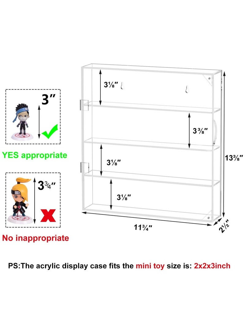TPGP Acrylic Display Case for Mini Funko Pop Figures, Clear Wall Mounted or Desktop 4 Layer Storage Box Cabinet Organizer for Mini Toys, Collections or Stone - Image 3