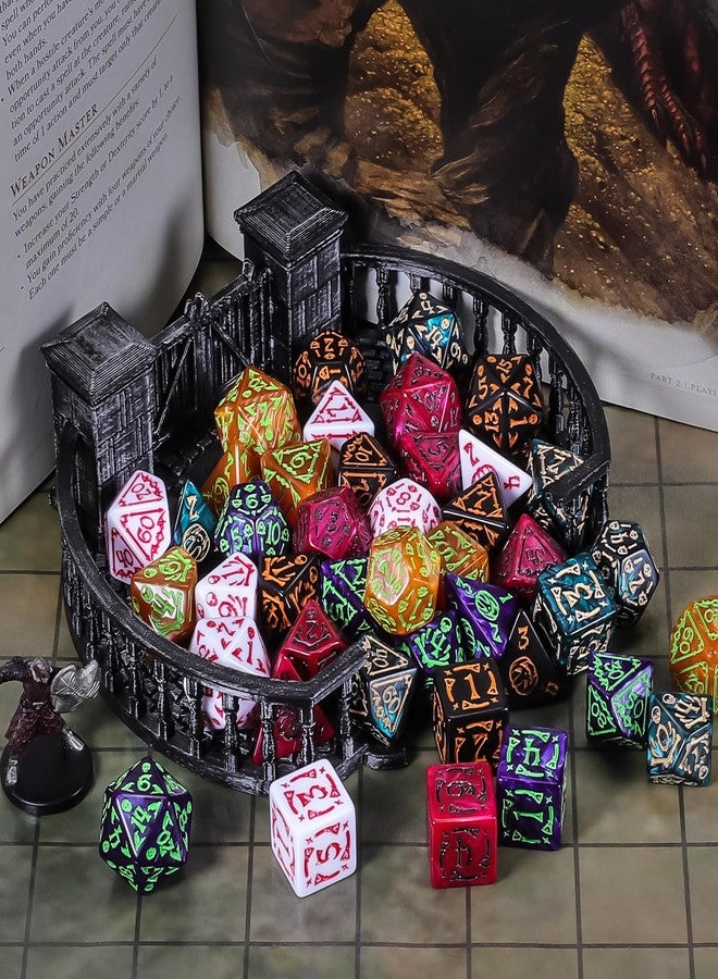 CiaraQ Polyhedral Dice Set - DND Role Playing Dice for Dungeons and Dragons RPG Table Games, Red/Green/Yellow/Purple/Black/White, 42pcs - Image 5