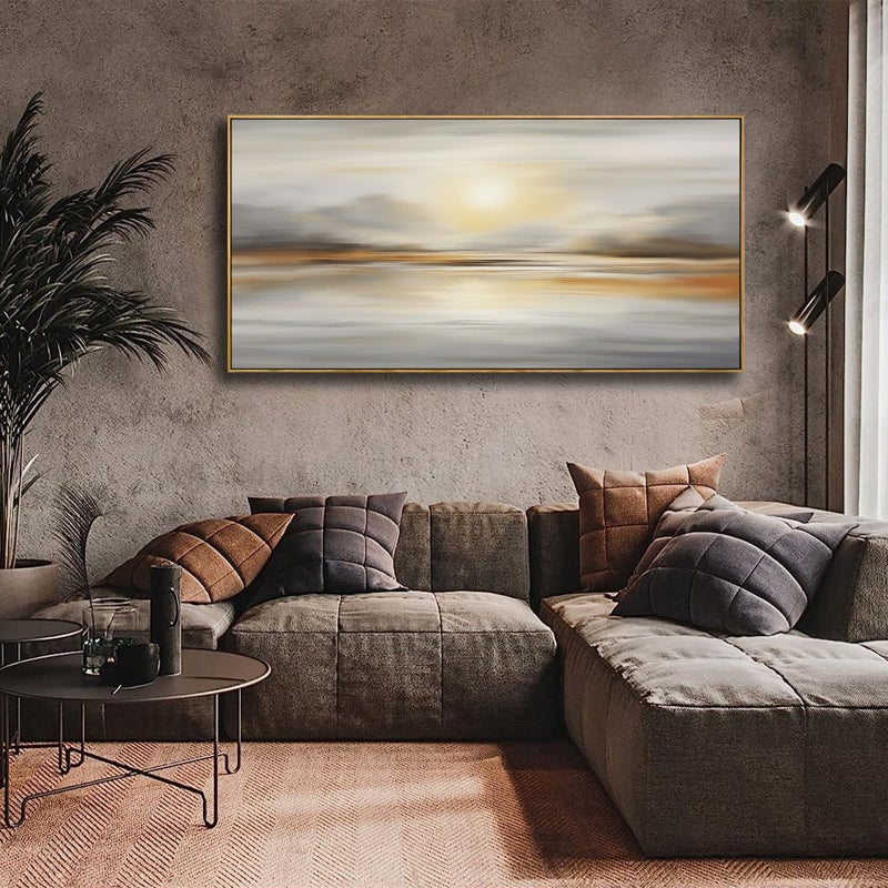VHMING Framed Wall Art Abstract Seascape Canvas Printing Wall Decor Artwork for Living Room Bedroom Dining Room Home Office Decor 24"x48" - Image 3