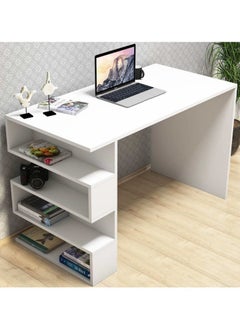 Desk with side shelves