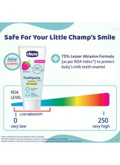 Chicco Toothpaste, Strawberry Flavour For 1Y To 6Y Baby, Fluoride-Free, Preservative-Free,Cavity Protection (50G)  - Image 2