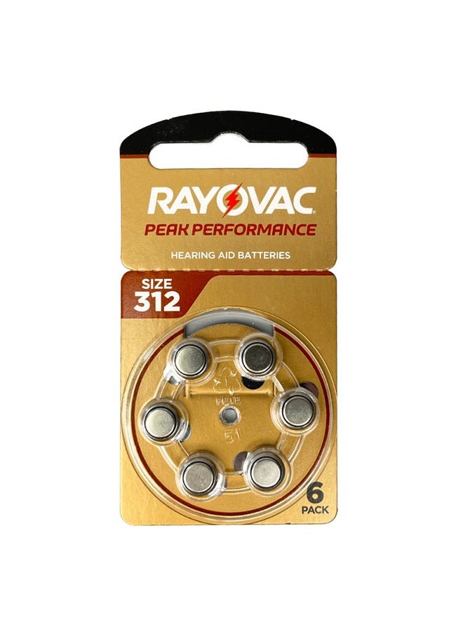 Rayovac - 30-Piece Original Imported Hearing Aid Batteries, Size 312 Button Battery - Image 1