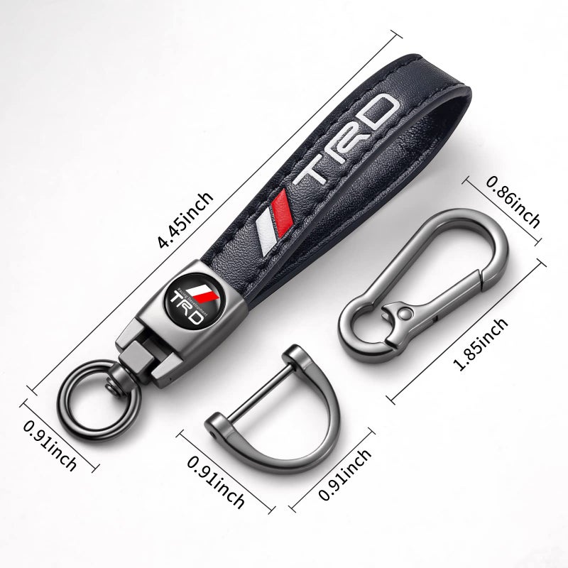 TACOMA Genuine Leather Car Keychain Fit for Toyota TRD Sequoia Tundra 4Runner Trucks Key Chain for Men and Women Family Present Key Ring Accessories(Black) - Image 2