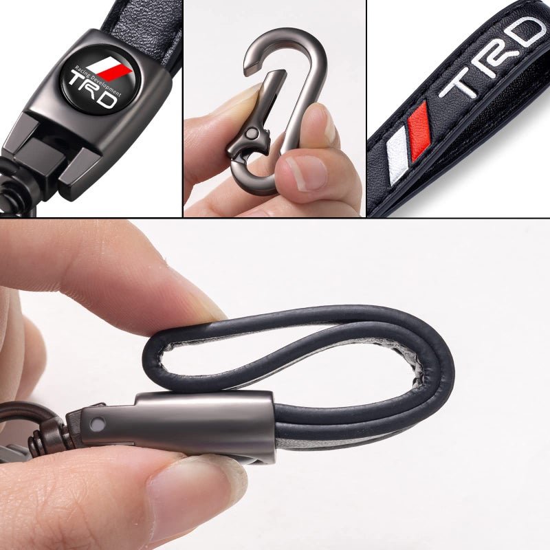 TACOMA Genuine Leather Car Keychain Fit for Toyota TRD Sequoia Tundra 4Runner Trucks Key Chain for Men and Women Family Present Key Ring Accessories(Black) - Image 5