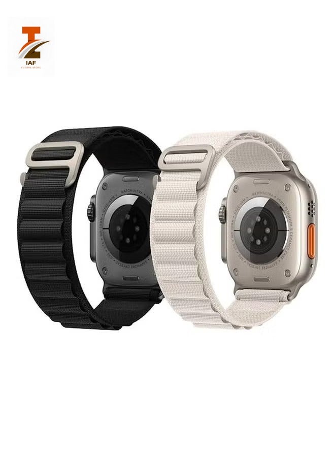 IAF 2Pack for Apple Watch Alpine Loop Band 49mm/45mm/44mm Nylon Woven Sport Strap Compatible with iWatch Series 8/Ultra/7/SE/6/5/4/3/2/1 - Image 1
