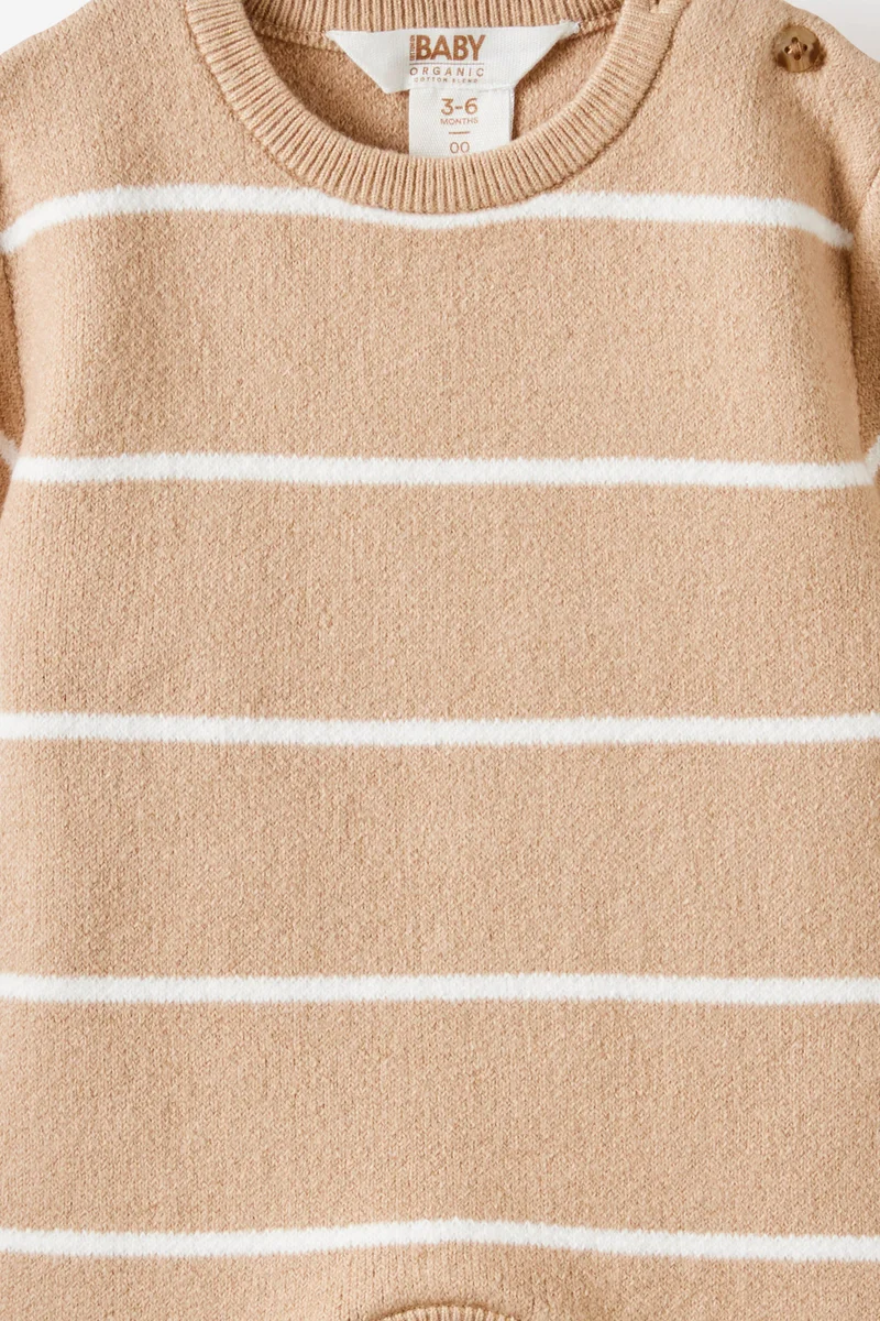 كوتون اون Organic Blend Knit Short Sleeve Playsuit