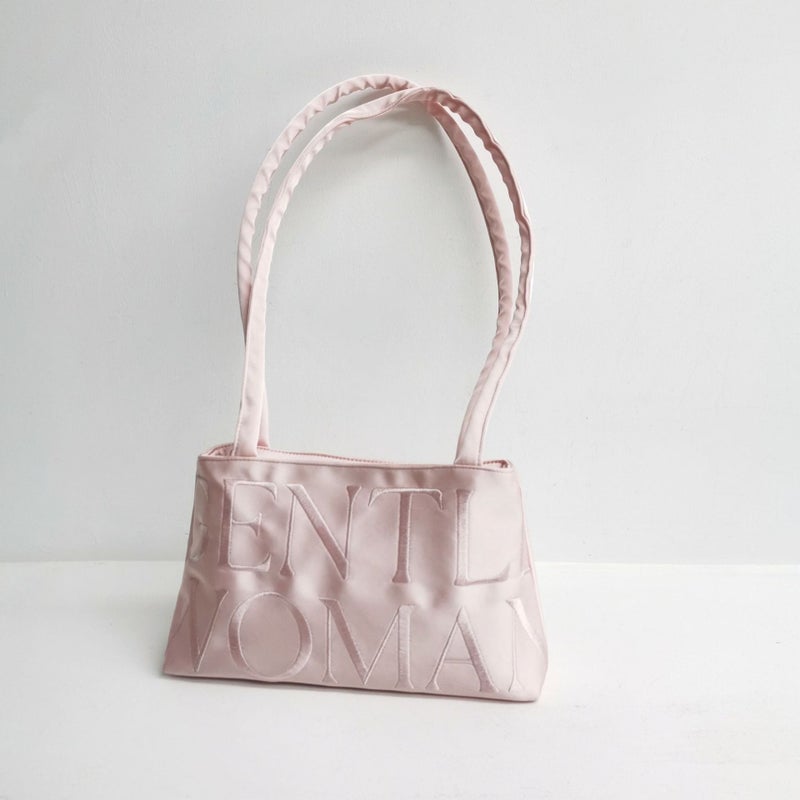 Thailand Trendy Gw Shu Bag Niche Design Satin Letter Embroidery Fashionable All-Match Shoulder Crossbody Bag Portable Underarm Bag - Image 4