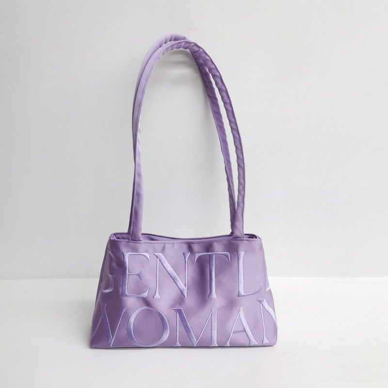 Thailand Trendy Gw Shu Bag Niche Design Satin Letter Embroidery Fashionable All-Match Shoulder Crossbody Bag Portable Underarm Bag - Image 5