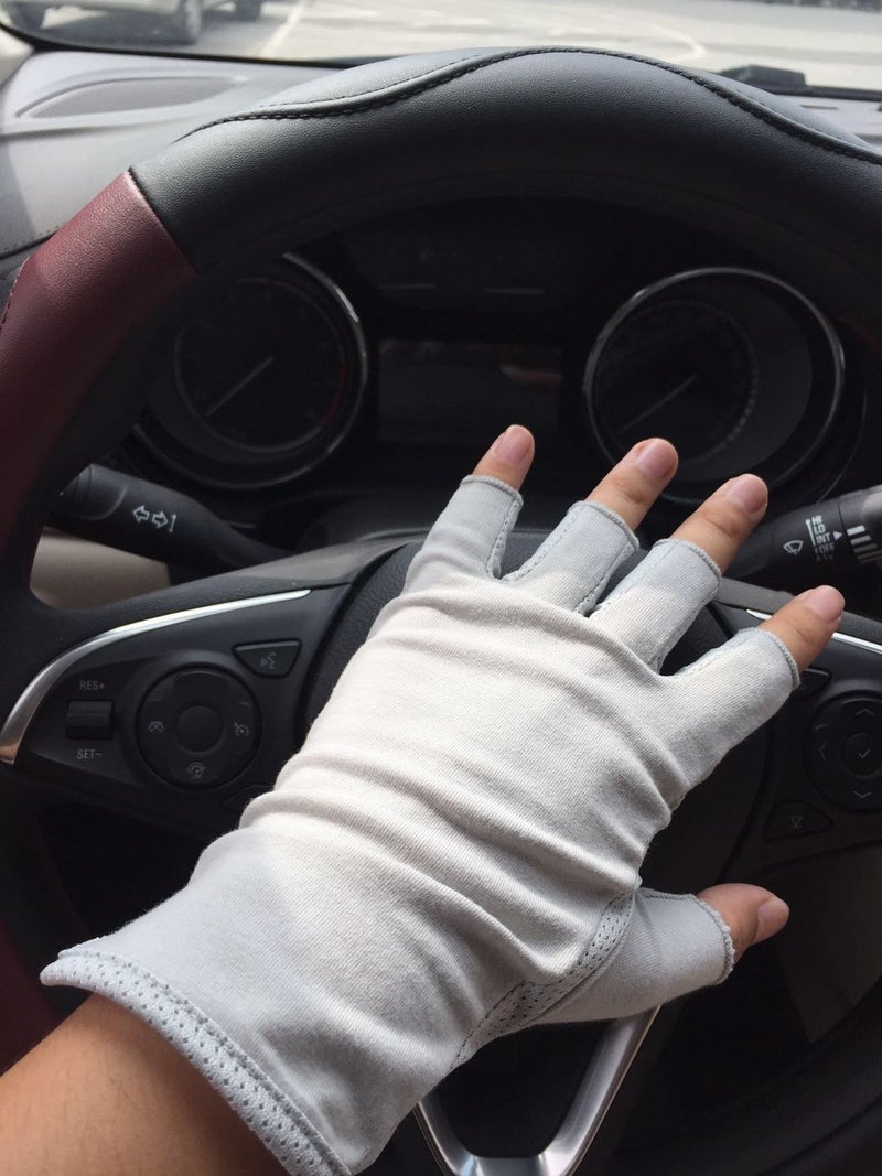 JURUAA Men Fashion Summer Touchscreen UV Driving Gloves Sun Light Weight Driving Gloves Grey - Image 3
