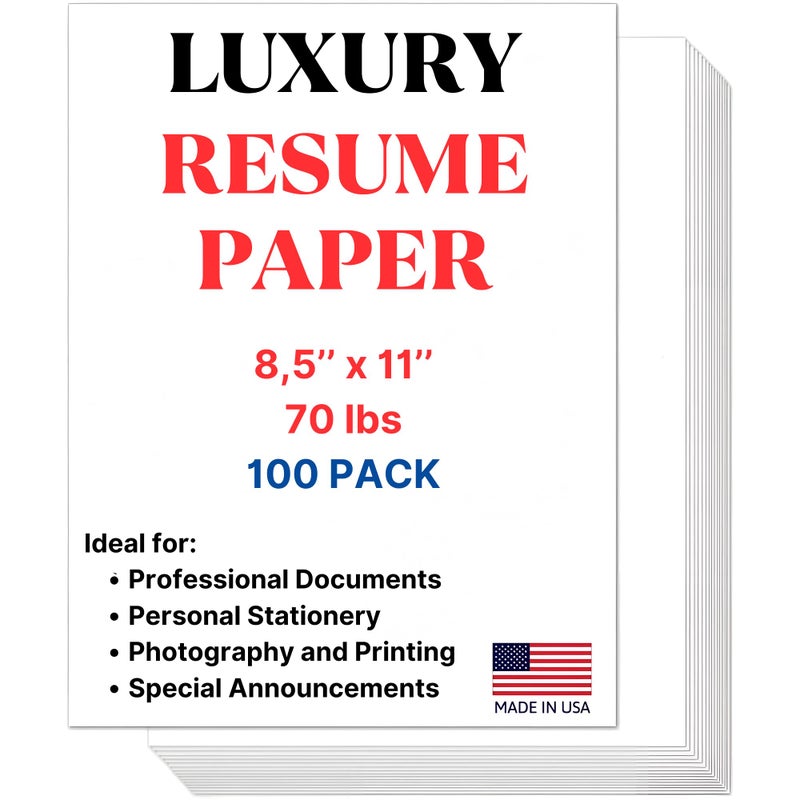 Cranium Press 70lb Luxury Resume Paper 8.5" x 11" Business Paper, Bright White 70 lbs. Text 100 Qty - Image 1