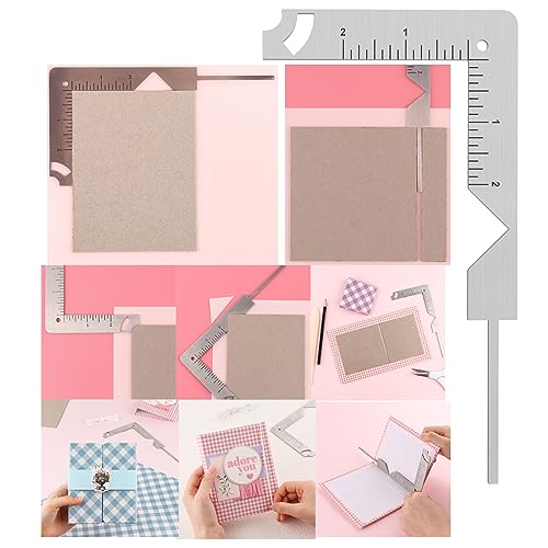 1Pcs Book Cover Guide5in1 Stainless Steel Metal Bookbinding Cover Tool for Making Book Cover Creating Book or Album Covers Out of Chipboard Makes Creating Covers Out of Chipboard Simple