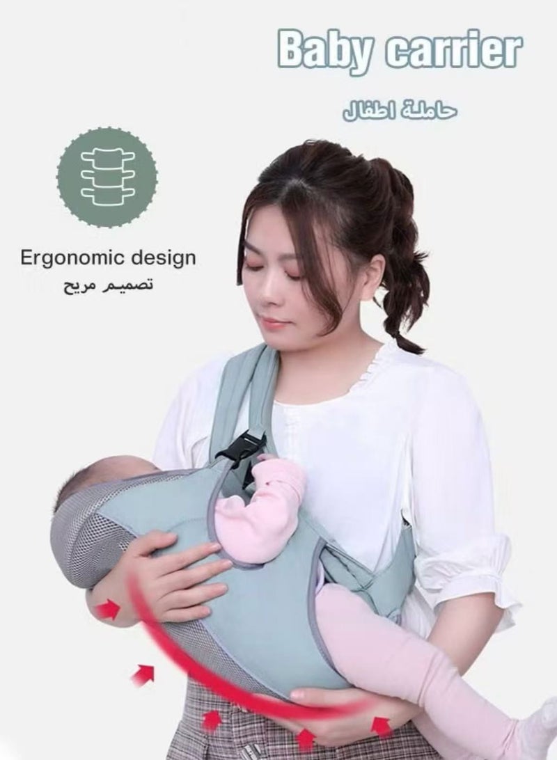 Baby Adjustable Wraps Carrier, Breathable Ergonomic Front Facing/Back Carriers for Newborn Newborn to Toddler 0-15kg, One Size Fits All - Image 1
