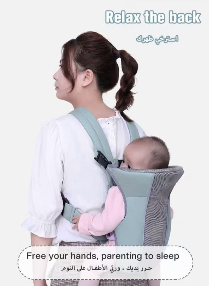 Baby Adjustable Wraps Carrier, Breathable Ergonomic Front Facing/Back Carriers for Newborn Newborn to Toddler 0-15kg, One Size Fits All - Image 4