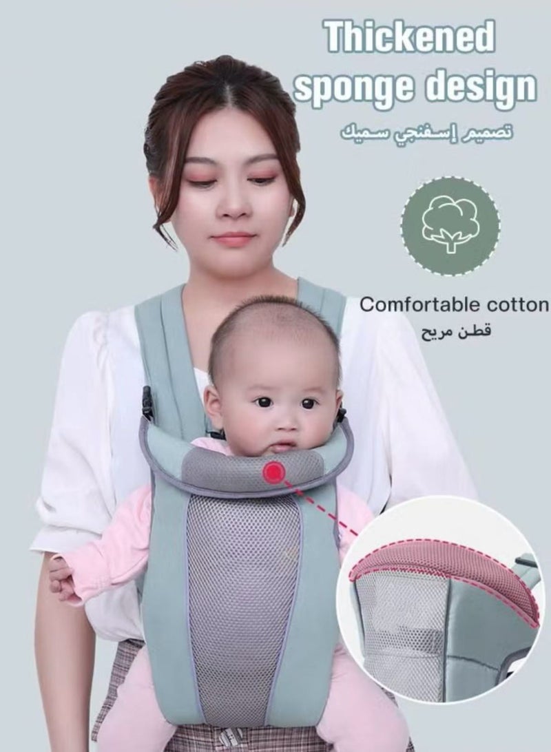 Baby Adjustable Wraps Carrier, Breathable Ergonomic Front Facing/Back Carriers for Newborn Newborn to Toddler 0-15kg, One Size Fits All - Image 3