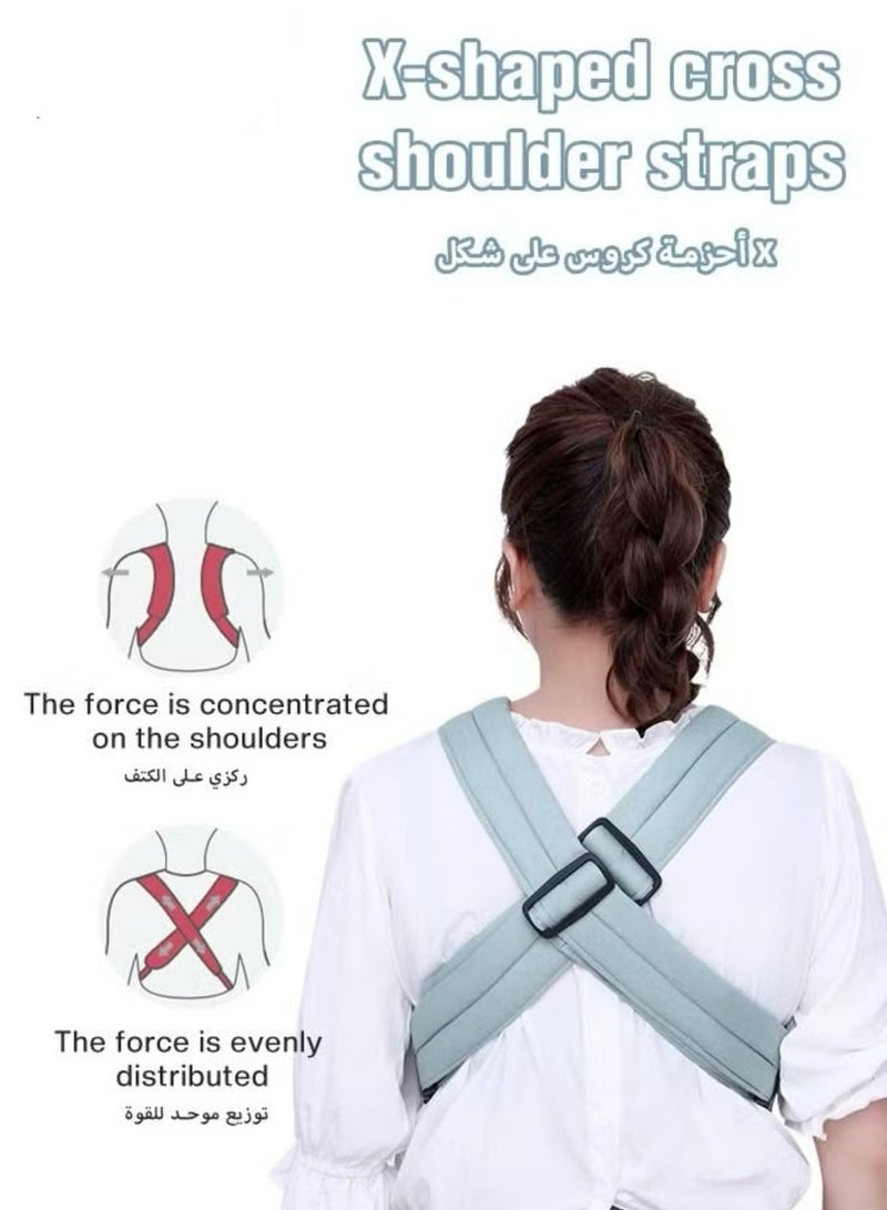 Baby Adjustable Wraps Carrier, Breathable Ergonomic Front Facing/Back Carriers for Newborn Newborn to Toddler 0-15kg, One Size Fits All - Image 5