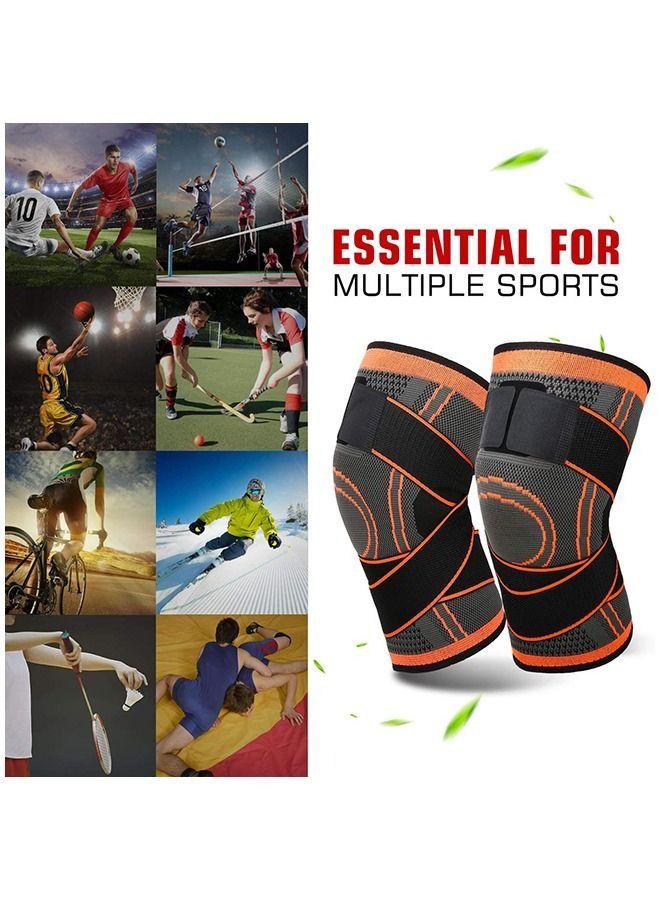 Beauenty 2-Piece Adjustable Sports Training Basketball Runining Elastic Brace knee pads M  - Image 4