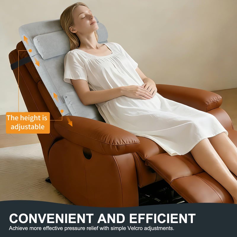 BYTLK 2-in-1 Neck & Lumbar Support Pillow with Adjustable Height and Ergonomic backrest Design, Suitable for recliners, Sofas, high-Back Rocking Chairs, Relieve Back Pressure. - Image 4