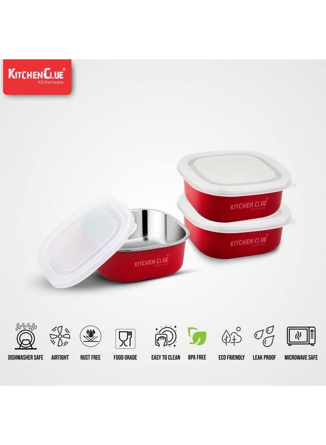 KITCHEN CLUE Microwave Safe Stainless Steel Tiffin Box/Lunch containers - Pack of 8 Pcs, 350 ML Each - Airtight & Leak-Proof Lids - Easy to Carry - Easy to Re-Heat in Minutes - Lunch Box for Office - Image 5