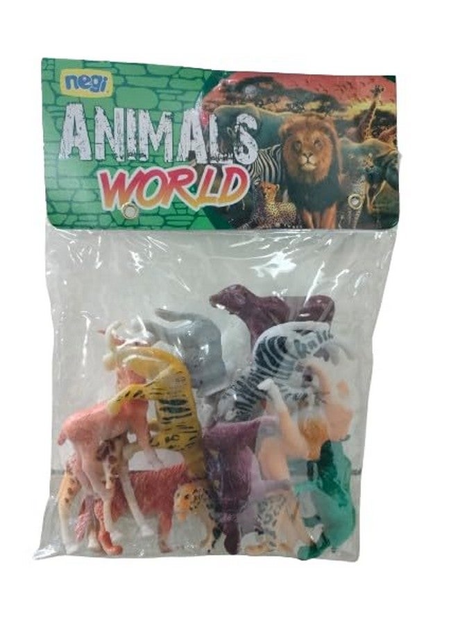 Negi 12 Pcs Med Size Animal Toy Set- Educational Learning Game for Kids | Animal Figures |Birthday Gift |Solid and Heavy(Wild Animals)-Muti Color. - Image 2