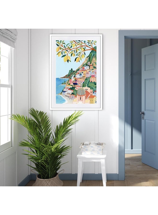 Home Trove KIJDID Italy Positano Amalfi Coast Retro Abstract Posters Beautiful Countryside And Blue Sea Scene Wall Art Colorful Room Aesthetic Style Prints For Home Bedroom Dorm Wall Decor 12x16in Unframed  - Image 4