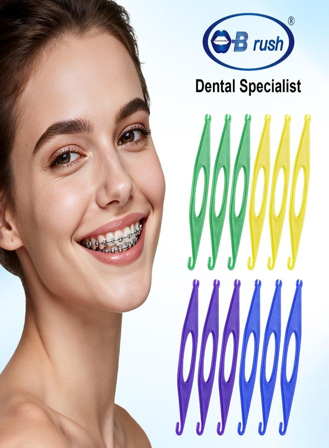 B Rush Aligner Remover Tools and Elastic Placers Set, 6 Removers and 12 Placers, Multi-Color, for Invisalign Retainers and Braces, 18 Piece Dental Care Kit - Image 3
