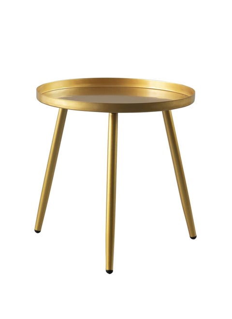 Metal Coffee Table, Side Table, Coffee Table for Living Room Bedroom, Iron, Suitable for Anywhere, Height 46cm (18.1"), Table Top Diameter 43cm (16.9"),Gold