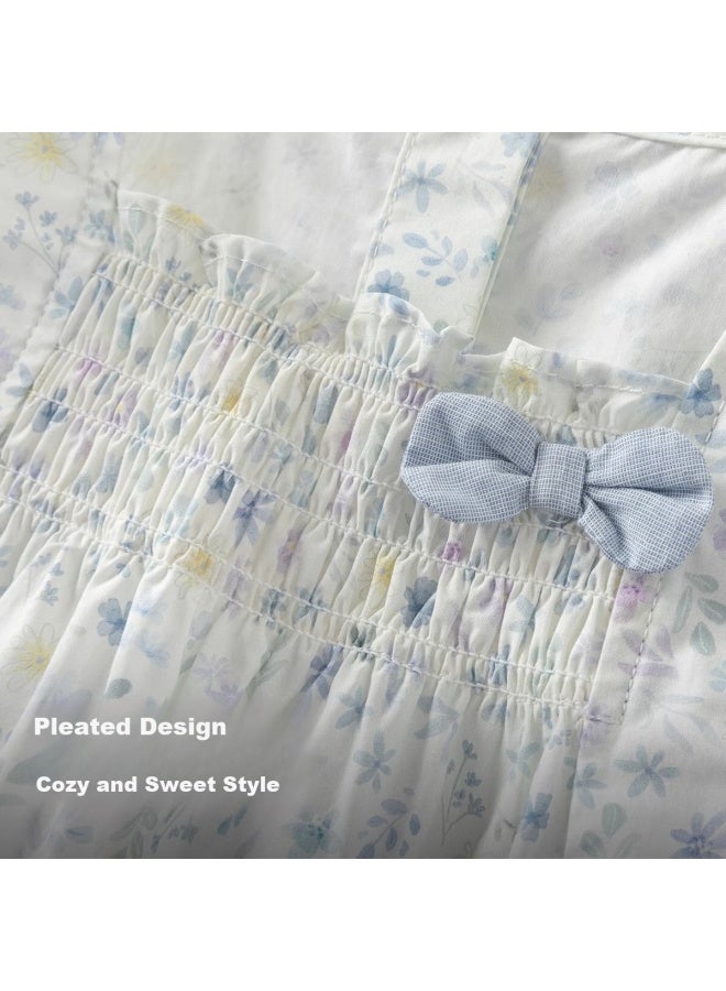 Dave & Bella Davebella Three-Quarter Length Pants Set, Summer Outfit For Girls, Baby Sweet Floral Two-Piece Set, Thin Cotton Style - Image 2