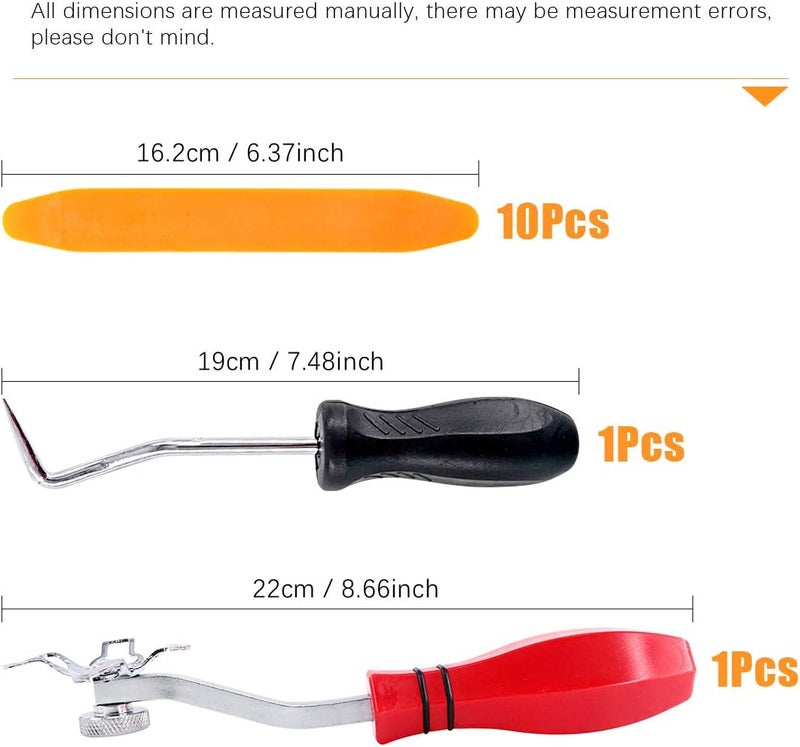 Rustark 12 Piece Windshield Installation Tools kit, 10 Piece Stick Setting Tool, 1 Piece Offset Windshield Installing Tool, 1 Piece Cotter Pin Puller for Installing Windshield Gaskets, Trim and Strips - Image 2