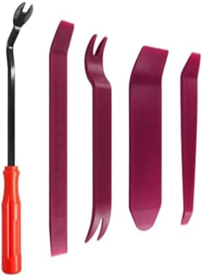 5 Pcs HQ Purple Auto Trim Door/Panel/Window Interior Dashboard Removal - With Clip Plier Removal