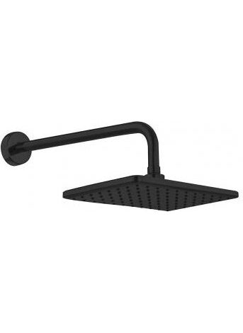AR Lucia Wall Mounted Shower Head Overhead Shower Matte Black 103545060  - Image 1