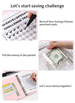 Generic A5 Leather Budget Binder Cash Envelopes Organizer Saving Money Planner Notebook 100 Days Savings Loose-Leaf Compatible Store Cash, Air Tickets, Credit Cards, Commemorative Cards  - Image 3