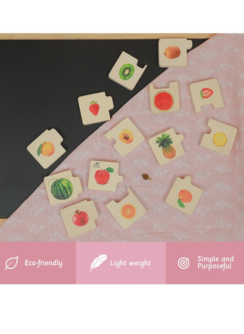 Ariro CHUNKY PUZZLE Fruits Match Set of 16 Chunks Real Pictures Food Identification and Cognition Puzzle for Toddlers - Image 3