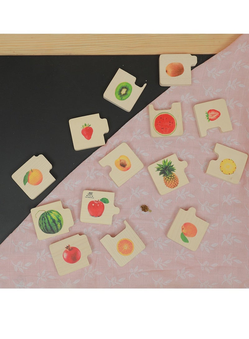 Ariro CHUNKY PUZZLE Fruits Match Set of 16 Chunks Real Pictures Food Identification and Cognition Puzzle for Toddlers - Image 4