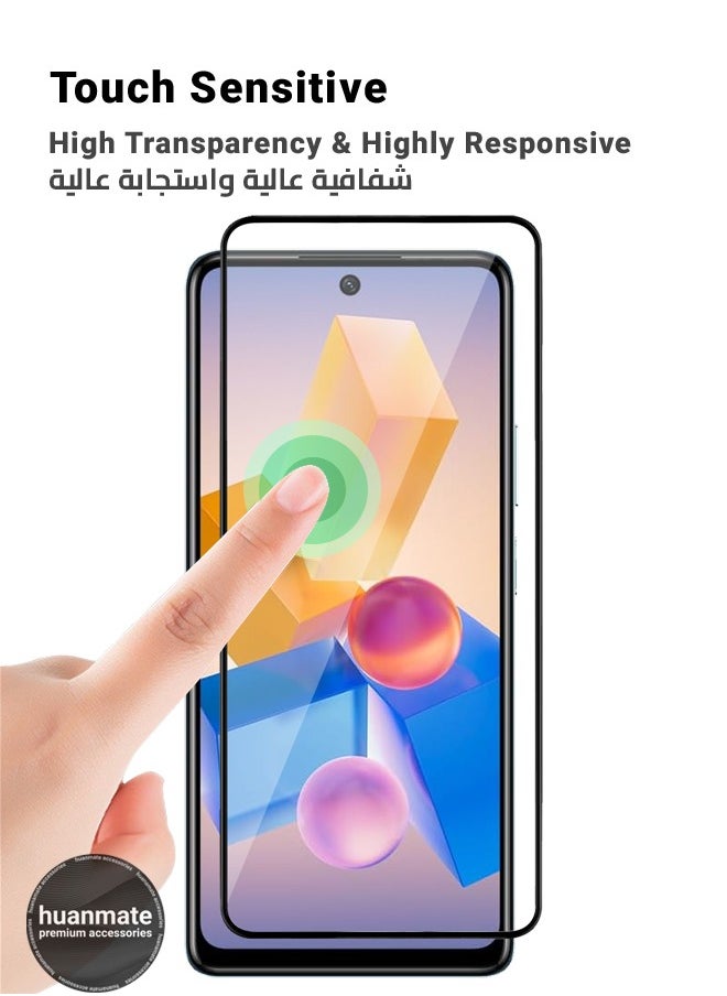 huanmate - 2 Pieces Infinix Hot 40 Screen Protector – Premium Edge to Edge Tempered Glass, High Transparency, Delicate Touch, Anti-Explosion, Smooth Arc Edges, Easy Installation - Image 1