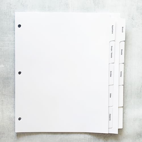 Nancy Nikko PRE-Printed Recipe Binder Index TAB DIVIDERS – Sets of 10. Helpful Categories Turn Any Binder into a Recipe Book - Image 1