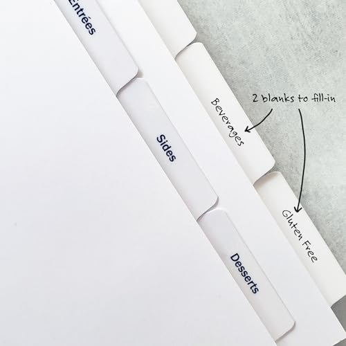 Nancy Nikko PRE-Printed Recipe Binder Index TAB DIVIDERS – Sets of 10. Helpful Categories Turn Any Binder into a Recipe Book - Image 2